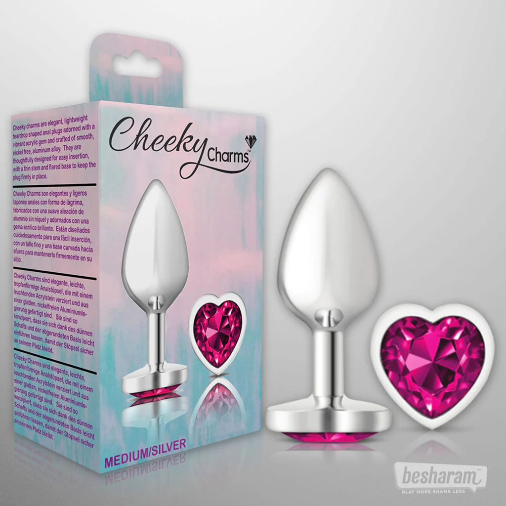 Viben Cheeky Charms Silver Heart Butt Plug - Image 4