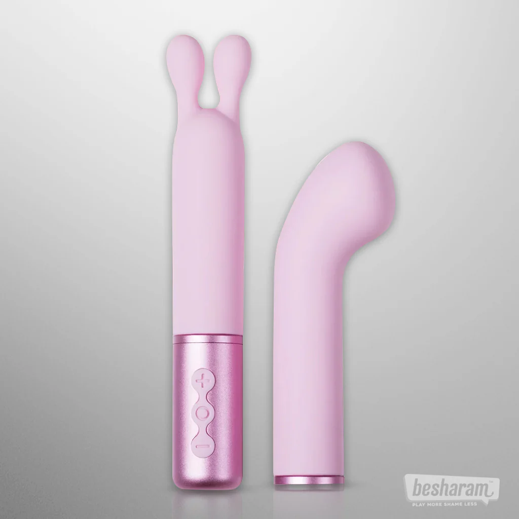 Discreet Pink 2-in-1 Vibrator w Interchangeable head - Image 4