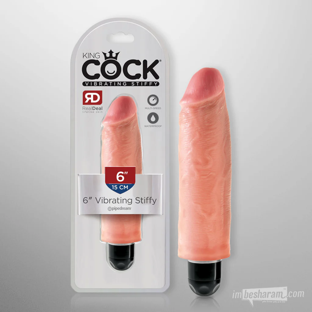 King Cock 6" Stiffy Realistic Dildo + Vibration - Image 2
