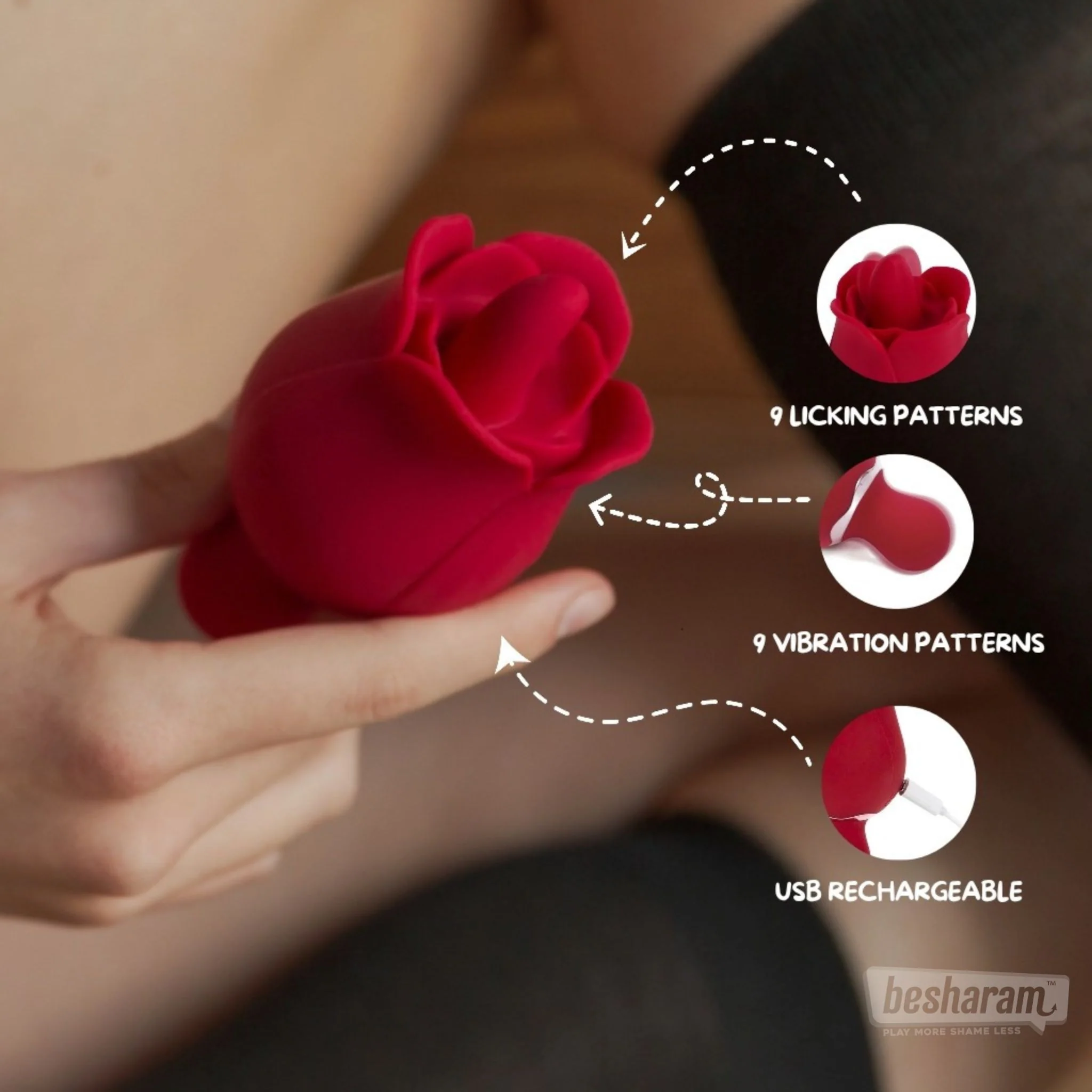 'Rose-Bae' Flicking Massager - Image 3